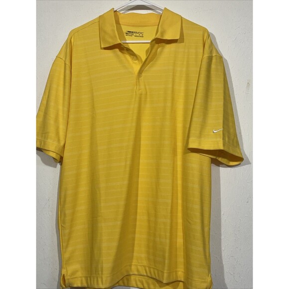 Men's Nike Golf Tour Performance Dri-Fit Short Sleeve Lemon YellowPolo Size L - Picture 1 of 3